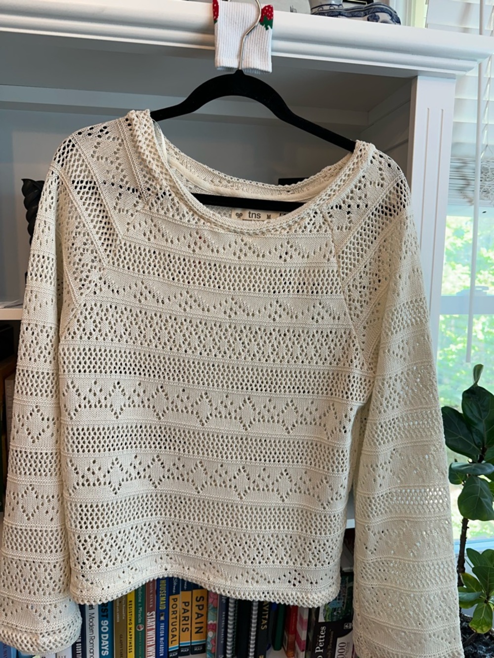 NWOT - TNS Neutral Summery Cream Open-Knit Women's Sweater